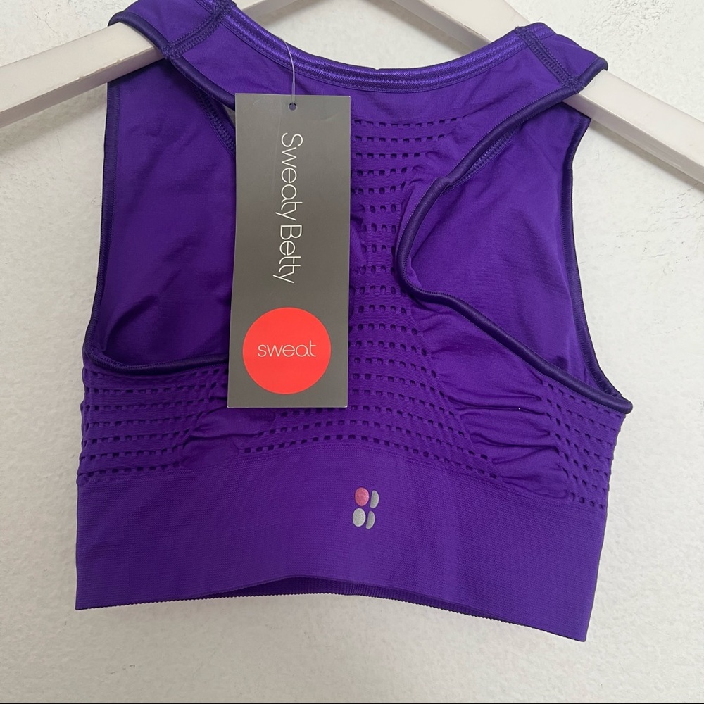 Sweaty Betty purple seamless racerback sports bra Size Small - Picture 3 of 5